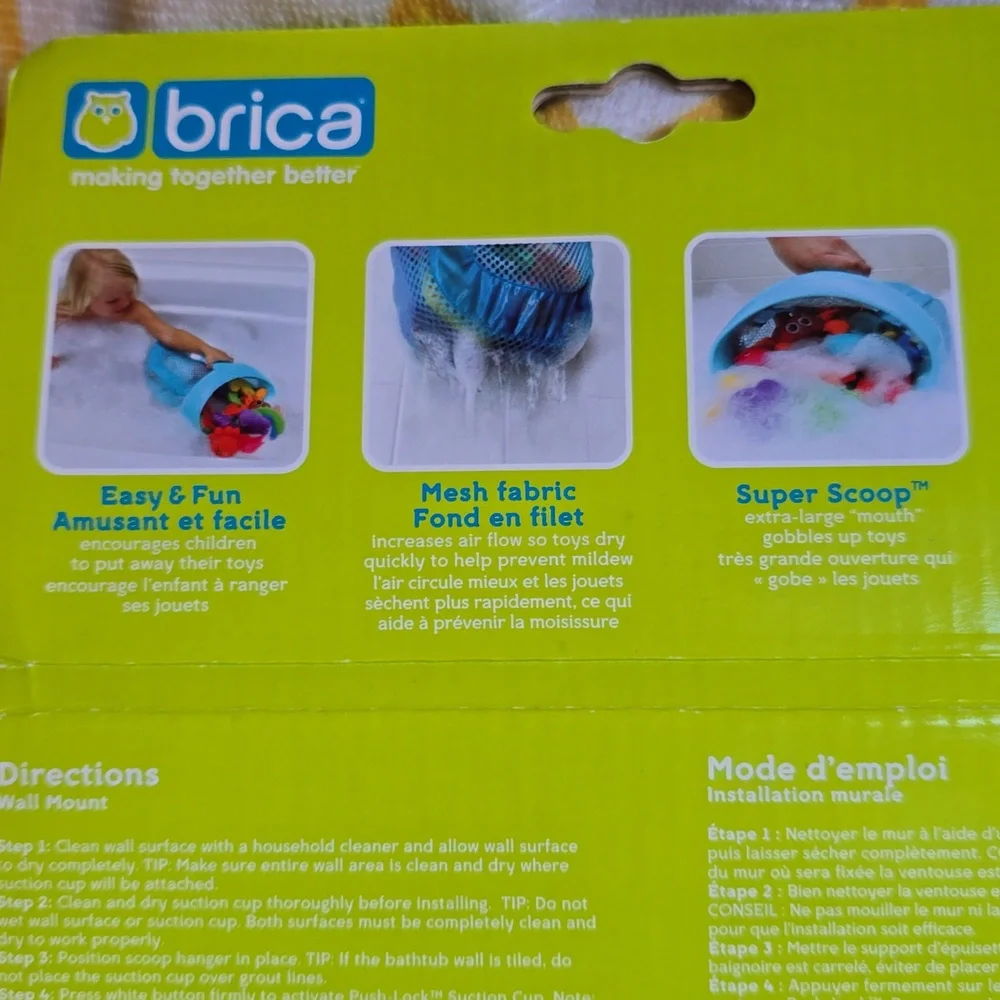 NWT - Brica Super Scoop Bath Toy Organizer by Munchkin in Blue